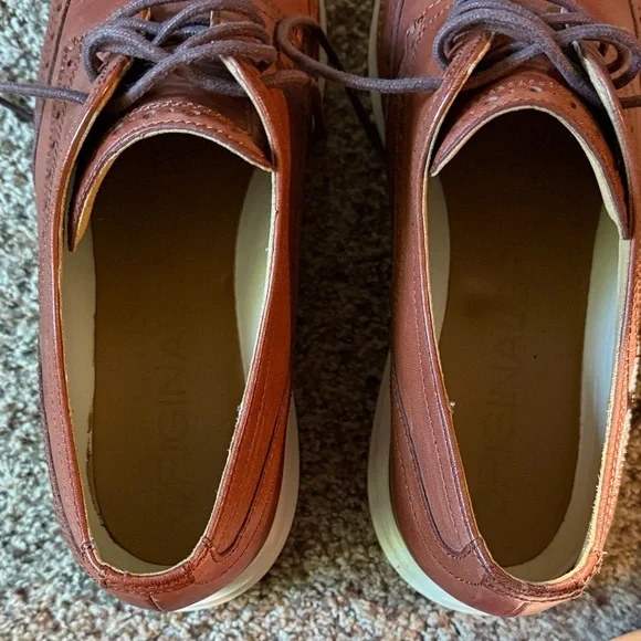 Men's Cole Haan Grand.OS Brown Leather Wingtip Shoes — Sz 10-1/2 - Picture 5 of 6